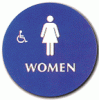 Raised Handicap Women California Title 24 ADA Restroom Signs and Bathroom Signs 