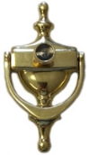 7" Solid Brass Door Knocker with Viewer 