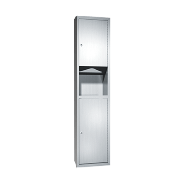 ASI 0467-2 Paper Towel Dispenser & Waste Receptacle – Semi-Recessed