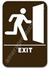 Exit w/ Image Brown 3815 restroom sign women, womens restroom sign, ADA womens restroom sign