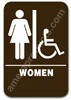 Restroom Sign Handicap Womens Brown 3804 restroom sign women handicap, womens handicap restroom sign, ADA women restroom sign handicap