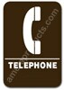 Telephone Sign Brown 3808 Telephone sign, ADA Telephone  sign