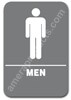Restroom Sign Men Grey 4401 restroom sign men, mens restroom sign, ADA mens restroom sign