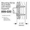 Bradley Exposed Mounting Kits for Stud Walls with Wood Supports - 899-020