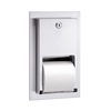 Bradley 5412 Dual Roll Toilet Tissue Dispenser Recessed w/ Lock