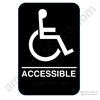 California Approved ADA Handicap Accessible Restroom Sign - Black