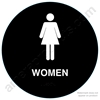 Raised Women California Title 24 ADA Restroom Sign Black