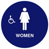 Raised Handicap Women California Title 24 ADA Restroom Sign