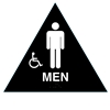 Raised Handicap Men California Title 24 ADA Restroom Sign Black