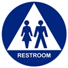 California Approved Raised Unisex Title 24 ADA Restroom Signs - Blue