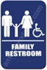 Restroom Sign Family Handicap Blue 1536 restroom sign Family, Family restroom sign, ADA unisex restroom sign