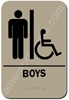 Restroom Sign Handicap Boys Taupe 2312 Handicap Boys restroom sign men, mens restroom sign, ADA mens restroom sign