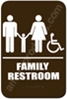 Restroom Sign Family Handicap Brown 3836 restroom sign Family, Family restroom sign, ADA unisex restroom sign