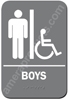 Restroom Sign Handicap Boys Grey 4412 handicap restroom sign Boys , Boys handicap restroom sign, ADA mens restroom handicap sign