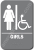 Restroom Sign Handicap Girls Grey 4414 Handicap restroom sign Girls , Girls restroom sign, ADA Girls restroom sign