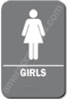 Restroom Sign Girls  Grey 4416 restroom sign Girls , Girls restroom sign, ADA Girls restroom sign