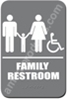 Restroom Sign Family Handicap Grey 4436 restroom sign Family, Family restroom sign, ADA unisex restroom sign