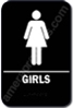 Restroom Sign Girls Black 5316