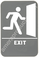 Exit w/ Image Sign Grey 4415 Exit sign, ADA Exit sign