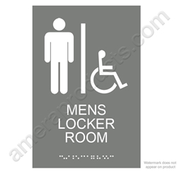 Gray Mens Locker Room Sign
