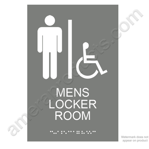 Gray Men's Locker Room Sign