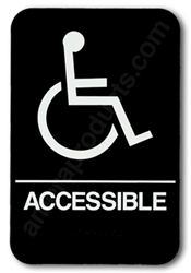 Restroom Handicap Sign in Black 5310 black hHandicap sign, black ADA handicap sign