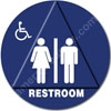 12" Circular Restroom Sign Unisex Handicap Blue 1526 ADA Unisex handicap restroom sign