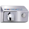 World Dryer NOVA 5 Push Button Hand Dryer Brushed Chrome Push button Operated With Adjustable Timing, Extremely Durable And Vandal Resistant, Very Low Sound Level