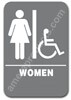 Restroom Sign Handicap Womens Grey 4404 Womens Handicap ADA sign 