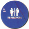 Raised Handicap Unisex California Title 24 ADA Restroom Signs and Bathroom Signs 