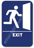 Exit w/ Image Sign Blue 1515 Exit sign, ADA Exit sign