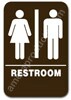 Restroom Sign Unisex Brown 3805 restroom sign Unisex , Unisex restroom sign, ADA Unisex restroom sign