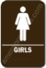 Restroom Sign Girls Brown 3816 restroom sign Girls, womens handicap restroom sign, ADA women restroom sign handicap