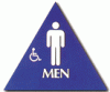 Raised Handicap Men California Title 24 ADA Restroom Signs and Bathroom Signs 