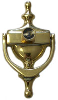 7" Solid Brass Door Knocker with Viewer 