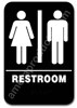 Restroom Sign Unisex Black 5305 restroom sign unisex, unisex restroom sign, ADA unisex restroom sign