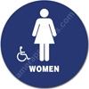 California Title 24 Restroom Sign Women Handicap Blue 1524 California Title 24 restroom sign Women handicap, Women restroom sign, California Title 24 ADA Women handicap restroom sign