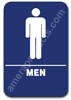 Restroom Sign Men Blue 1501 restroom sign men, mens restroom sign, ADA mens restroom sign