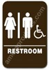 Restroom Sign Unisex Handicap Brown 3806 restroom sign Unisex Handicap, Unisex Handicap restroom sign, ADA Unisex Handicap restroom sign