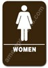 Restroom Sign Womens Brown 3803 restroom sign women, womens restroom sign, ADA womens restroom sign