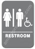 Restroom Sign Handicap Unisex Grey 4406 restroom sign unisex handicap , unisex restroom handicap sign, ADA unisex handicap restroom sign