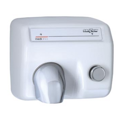 Saniflow® E85 Hand Dryer - Push Button - Cast Iron - White Porcelain