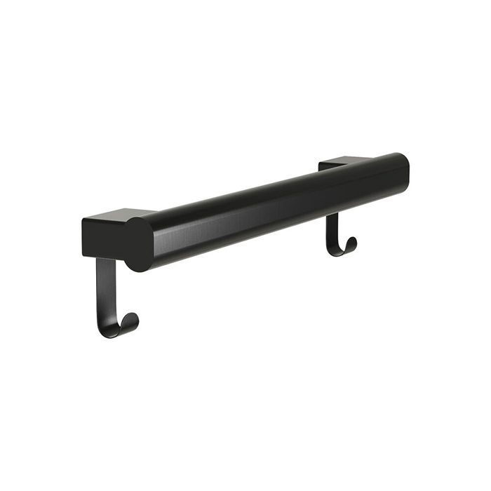 Bradley Elvari 8B1 Brushed Black Grab Bar With Hooks Various Sizes