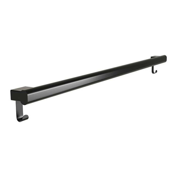 Bradley Elvari 8B1 Brushed Black Grab Bar With Hooks Various Sizes