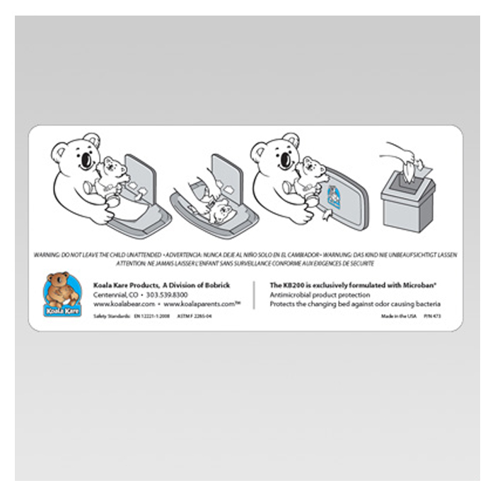 Koala 473 Instructional Label for KB200 #KB473