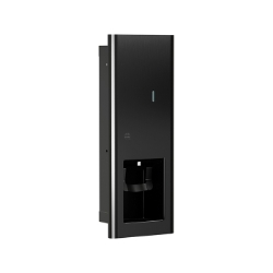 Bradley 6B1 Elvari Brushed Black Manual Recessed Soap Dispenser - Liquid and Foam Soap Option 
