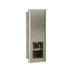 Bradley 6B1 Elvari Brushed Nickel Manual Recessed Soap Dispenser - Liquid and Foam Soap Option 