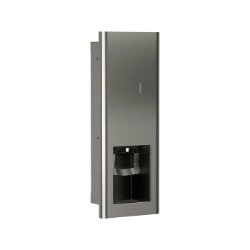 Bradley 6B1 Elvari Brushed Stainless Manual Recessed Soap Dispenser - Liquid and Foam Soap Option 