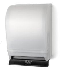 Palmer Fixture TD0216-03 White Translucent Push Bar Towel Dispenser with Auto-Transfer