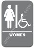 Restroom Sign Handicap Womens Grey 4404 Womens Handicap ADA sign